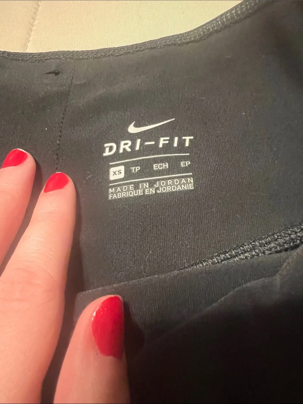 Women’s Nike Black Leggings with Gray Panel Accents